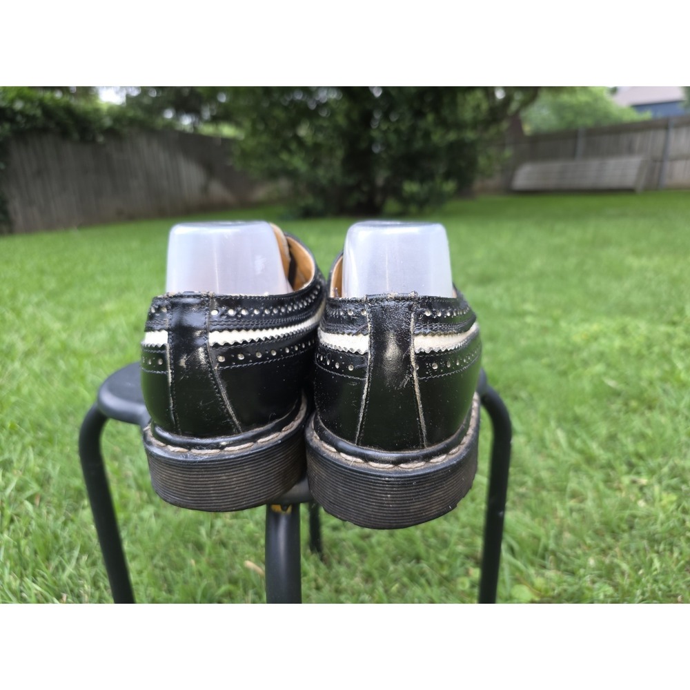 Dr. Martens 3989 Vintage Made in England Black White Wingtip Brogue Shoes - Picture 6 of 11